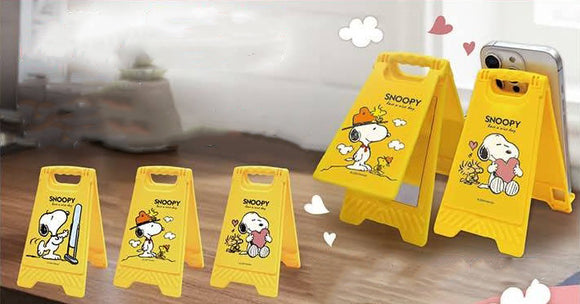 Peanuts Snoopy Mini Warning Sign Phone Holder & Mirror | SNPY ONLY