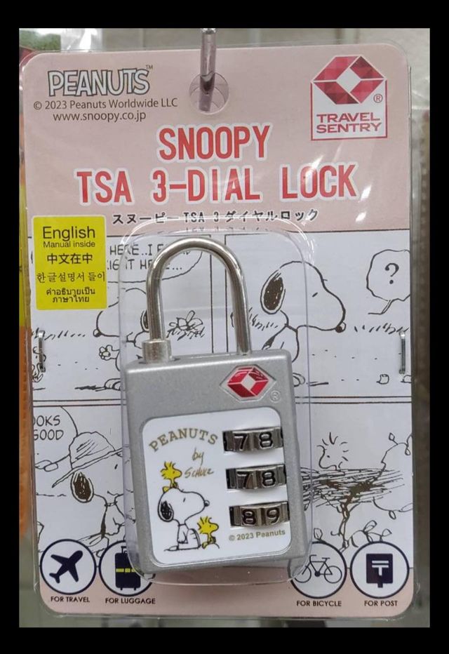 Snoopy Keyless Script Peanuts Snoopy Combination Lock | SNPY ONLY