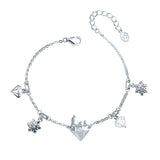 Peanuts Snoopy 75th Anniversary "Diamond Bed" Silver Bracelet