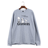 Peanuts Snoopy "Crosswalk" Long Sleeve Shirt (Gray)