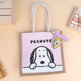 Peanuts Snoopy "Peeking" Linen Tote Bag & Keychain