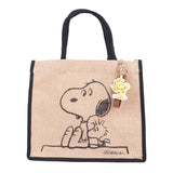 Peanuts Snoopy "Rooftop" Linen Tote Bag & Keychain