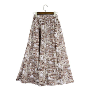 Peanuts Snoopy & Brothers Motif Skirt (Brown)