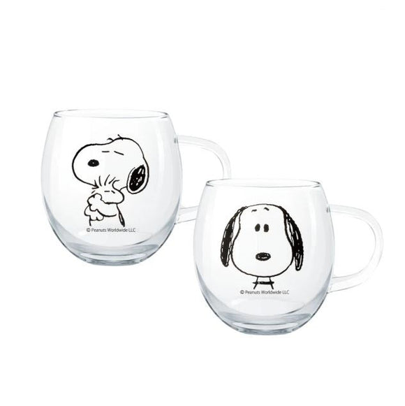Corelle Pyrex Peanuts Snoopy Glass Mug Set