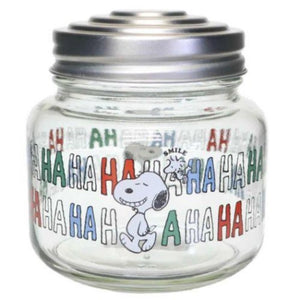 Peanuts Snoopy "HA HA HA" Glass Jar