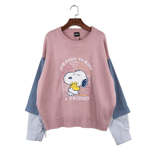 Peanuts Snoopy & Woodstock "Friend" Knitted Sweater
