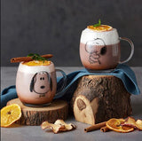 Corelle Pyrex Peanuts Snoopy Glass Mug Set