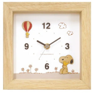 *Pre-Order* Peanuts Snoopy & Woodstock Wooden Desk Clock - 2 Var.