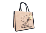 Peanuts Snoopy "Rooftop" Linen Tote Bag & Keychain