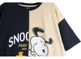 Peanuts Snoopy & Woodstock Two Tone T-Shirt (Beige)