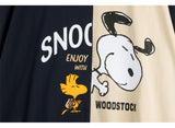Peanuts Snoopy & Woodstock Two Tone T-Shirt (Beige)