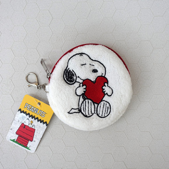Peanuts Snoopy Round White Coin Purse