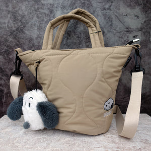 Peanuts Snoopy Mini Crossbody Tote Bag (Beige)