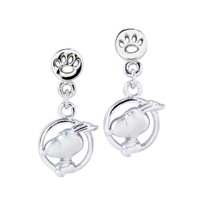 Peanuts Snoopy "In The Wind" Sterling Silver Earrings