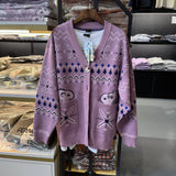 Peanuts Snoopy "Snowman" Sweater Cardigan (Pink)