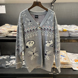 Peanuts Snoopy "Snowman" Sweater Cardigan (Gray)