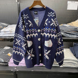 Peanuts Snoopy "Snowman" Sweater Cardigan (Navy)