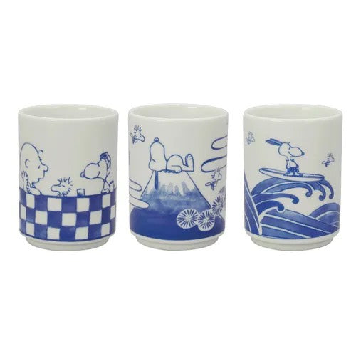 Peanuts Snoopy “Blue & White” Yunomi Tea Cup - 3 Var.