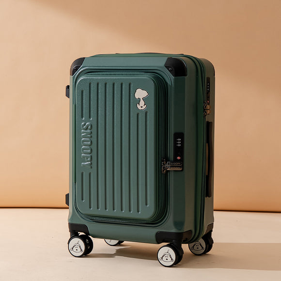 Peanuts Snoopy Dual-Opening Carry On Luggage (Moss Green) | SNPY ONLY