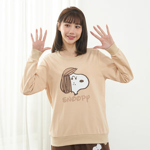 Peanuts Snoopy "Wig" Long Sleeve Shirt (Beige)