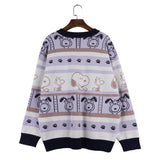 Peanuts Snoopy "Paw Prints" Knitted Sweater Jacket (Navy)