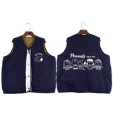 Peanuts Snoopy "Pals for Life" Reversible Fleece Vest (Brown)