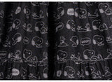 Peanuts Snoopy & Woodstock Motif Skirt (Black)