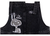 Peanuts Snoopy "I'm Awake!" Asymmetric Skirt (Black)