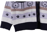 Peanuts Snoopy "Paw Prints" Knitted Sweater Jacket (Navy)