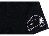 Peanuts Snoopy "Be Lazy" Black Denim Shorts