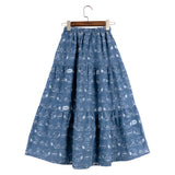 Peanuts Snoopy & Woodstock Motif Skirt (Blue)