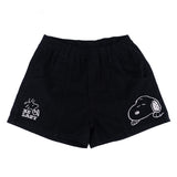 Peanuts Snoopy "Be Lazy" Black Denim Shorts