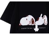 Peanuts Snoopy "Everything is Perfect" Short Sleeve Hoodie (Black)