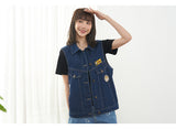 Peanuts Snoopy "Peanuts Records" Denim Vest (Blue)