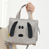 Peanuts Snoopy Corduroy Tote Bag (Gray)