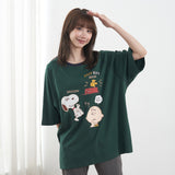 Peanuts Snoopy "Good Grief" Loose Fit Shirt (Green)