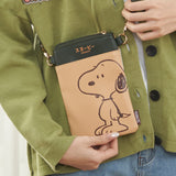 Peanuts Snoopy "Idling" Phone Crossbody Bag (Brown)