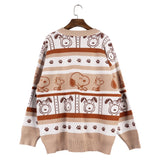 Peanuts Snoopy "Paw Prints" Knitted Sweater Jacket (Khaki)