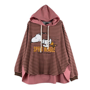 Peanuts Snoopy "Need For Speed" Pink Hooded Shirt