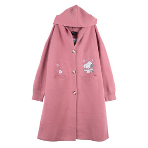 Peanuts Snoopy "Snowman" Knitted Overcoat (Pink)