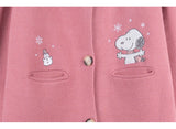 Peanuts Snoopy "Snowman" Knitted Overcoat (Pink)