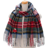 Peanuts Snoopy “Puffer Jacket” Tartan Scarf