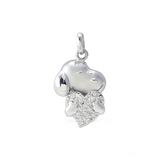 Peanuts Snoopy “Moving Heart” Silver Pendant