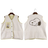 Peanuts Snoopy "Pals for Life" Reversible Fleece Vest (White)