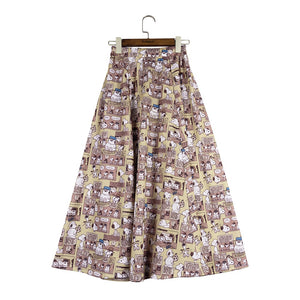 Peanuts Snoopy & Brothers Motif Skirt (Yellow)