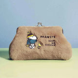Peanuts Snoopy & Woodstock Fuzzy Clasp Pouch
