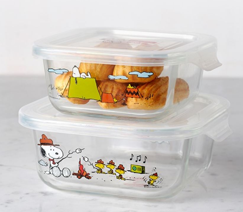 Peanuts Snoopy Pyrex 5PC Glass Food Storage Set SNPY ONLY