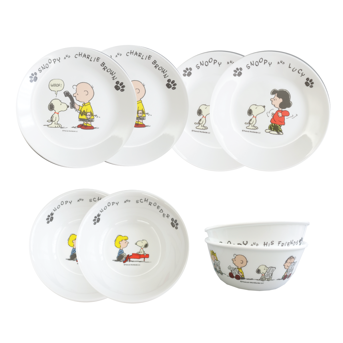 8 PC Corelle Peanuts Snoopy Dinnerware Set | SNPY ONLY