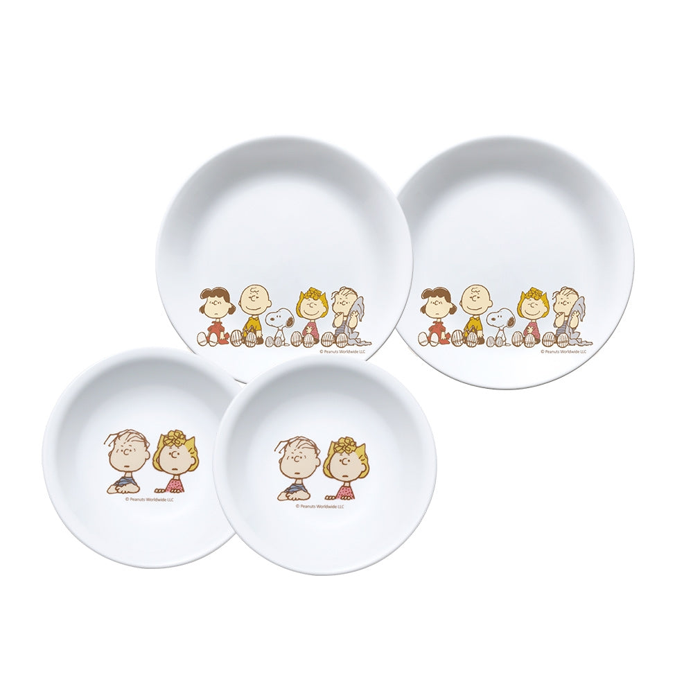 Corelle Peanuts Snoopy & Friends Plate & Bowl 4 PC Set A | SNPY ONLY