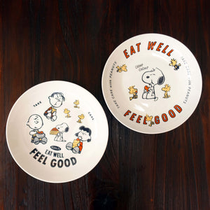 Peanuts Snoopy "Eat Well Feel Good" Plate Set